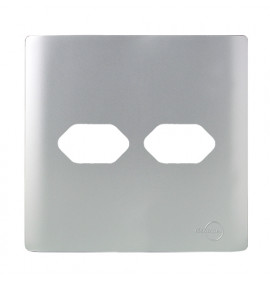 Placa 4x4 2 Tomadas  - Novara Prata